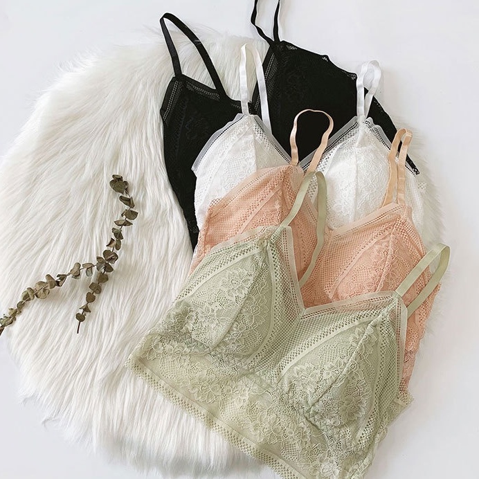 Bralete nữ, áo lót nữ ren hoa croptop siêu xinh có đệm mút ngực dày dặn, hàng Quảng Châu cao cấp loại 1 | BigBuy360 - bigbuy360.vn