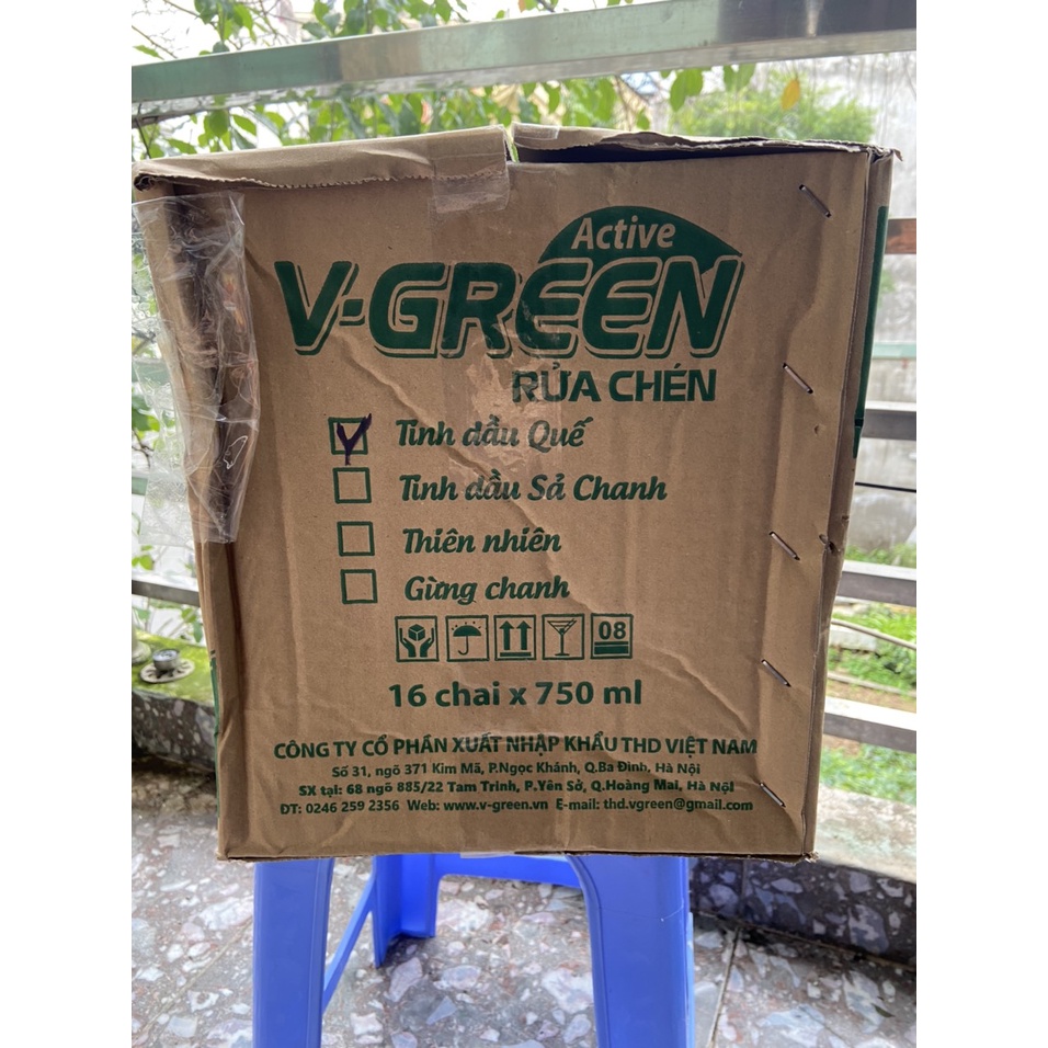 Nước rửa chén Hương Quế Vgreen 750ml