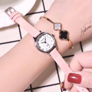 Đồng hồ nữ Doukou chính hãng dây da cao cấp mặt vân 3d nhỏ xinh