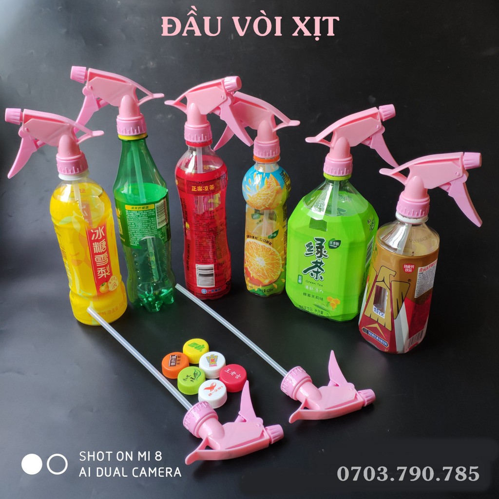 Đầu vòi xịt nước tận dụng chai nhựa, phù hợp mọi loại chai từ 350ml-1.5L