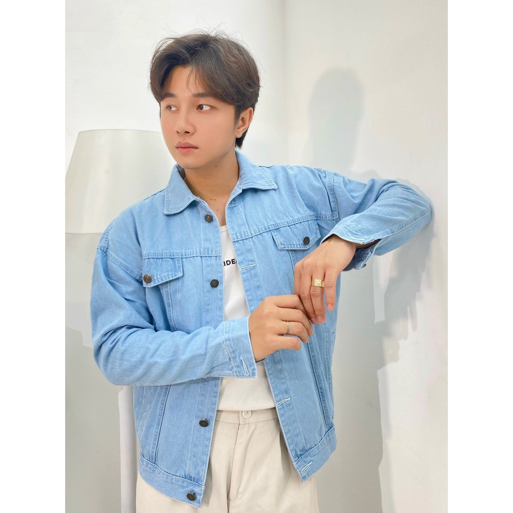 Áo khoác jean Nam from rộng cao cấp phong cách Hàn Quốc M Fashion KN04