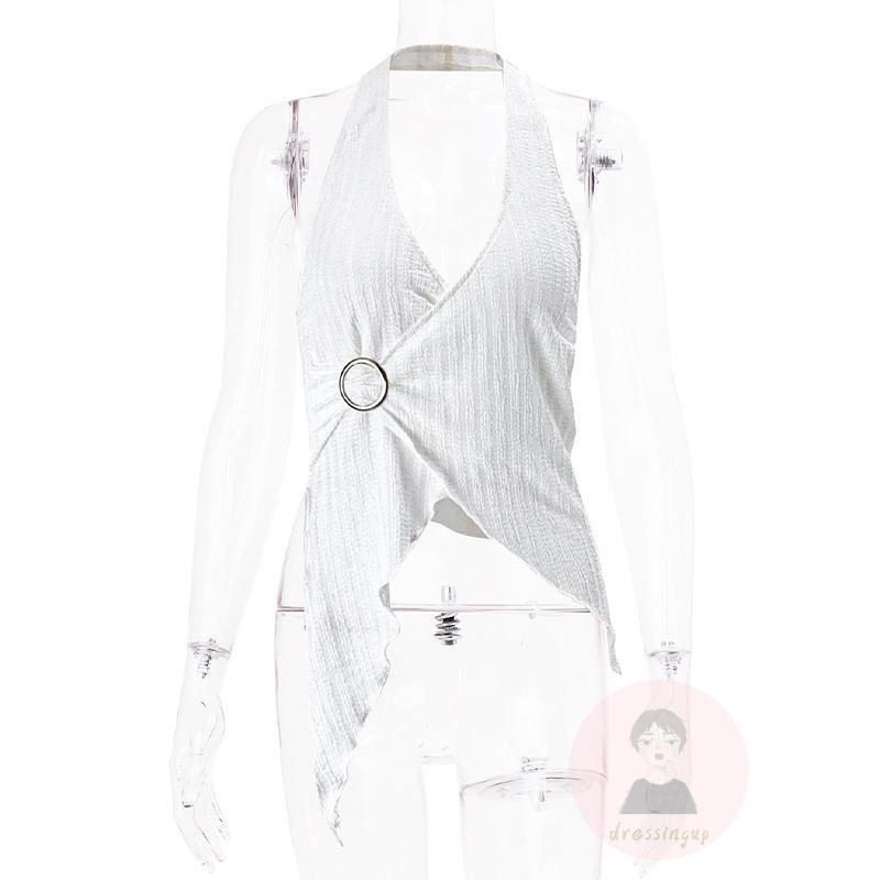 Áo Tank Top Cổ Chữ V Màu Sắc Đơn Giản Cho Nữ