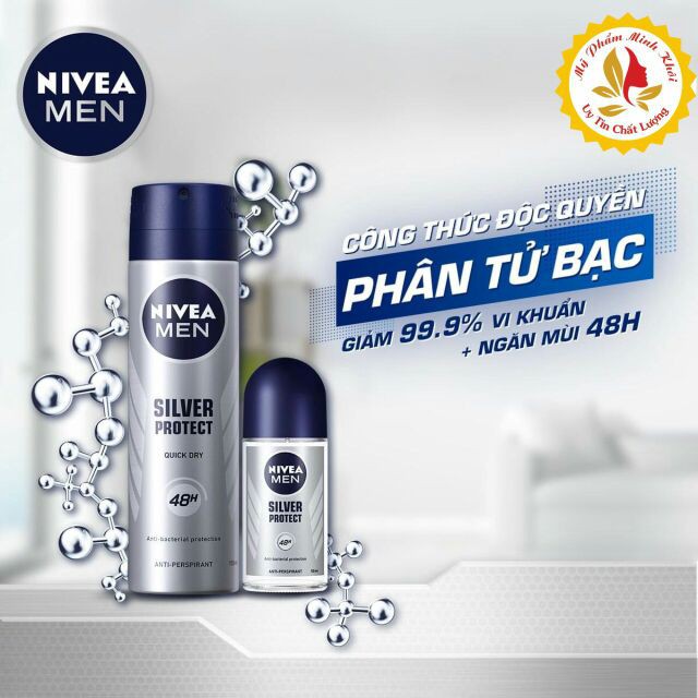 Lăn Phân Tử Bạc 50ml và Xịt phân tử bạc 150ml