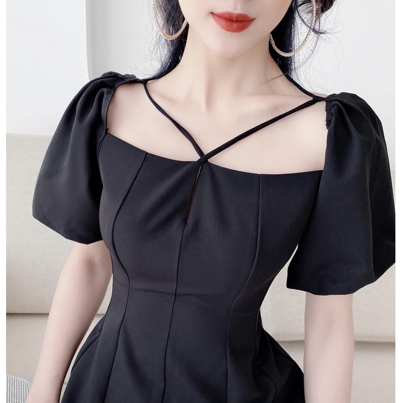 Áo cách điệu tay bồng buộc dây cổ Kymie