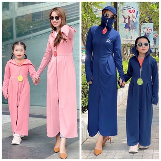 Áo chống nắng dáng dài cho mẹ và bé