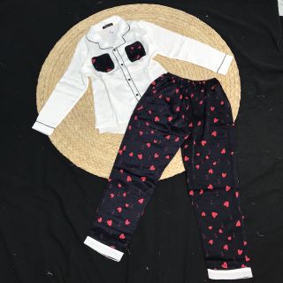 Pizama satin Tay dài quần dài