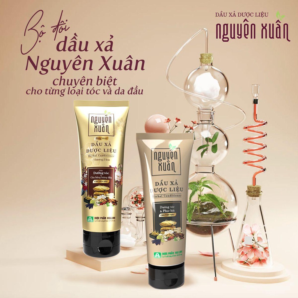 Dầu gội Dược liệu Nguyên Xuân Sạch Gàu  nấm ngứa 350ml Khuyến mãi 35ml - Dầu Xả Nguyên Xuân