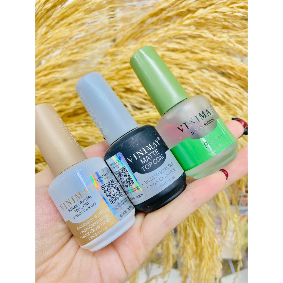 Base Top Vinimay , Top Lì , Loang , Giọt Sương , Kim Cương , Cường Lực, Kiềm Dầu , Phá Gel ,Cứng Móng Trùm Nail Mi