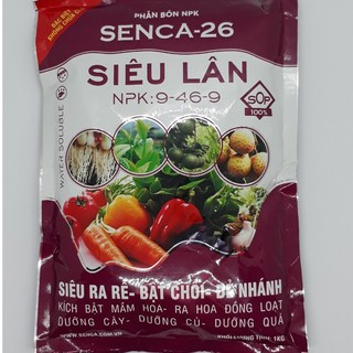 Phân bón NPK SENCA 26 - SIÊU LÂN (1kg) siêu ra rễ, bật chồi, kích bật mầm hoa, ra hoa đồng loạt, dưỡng cây, dưỡng củ.