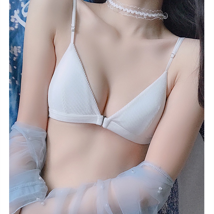 Áo Ngực Tam Giác Mềm Mại Không Gọng Khóa Trước Thoải Mái Cho Nữ