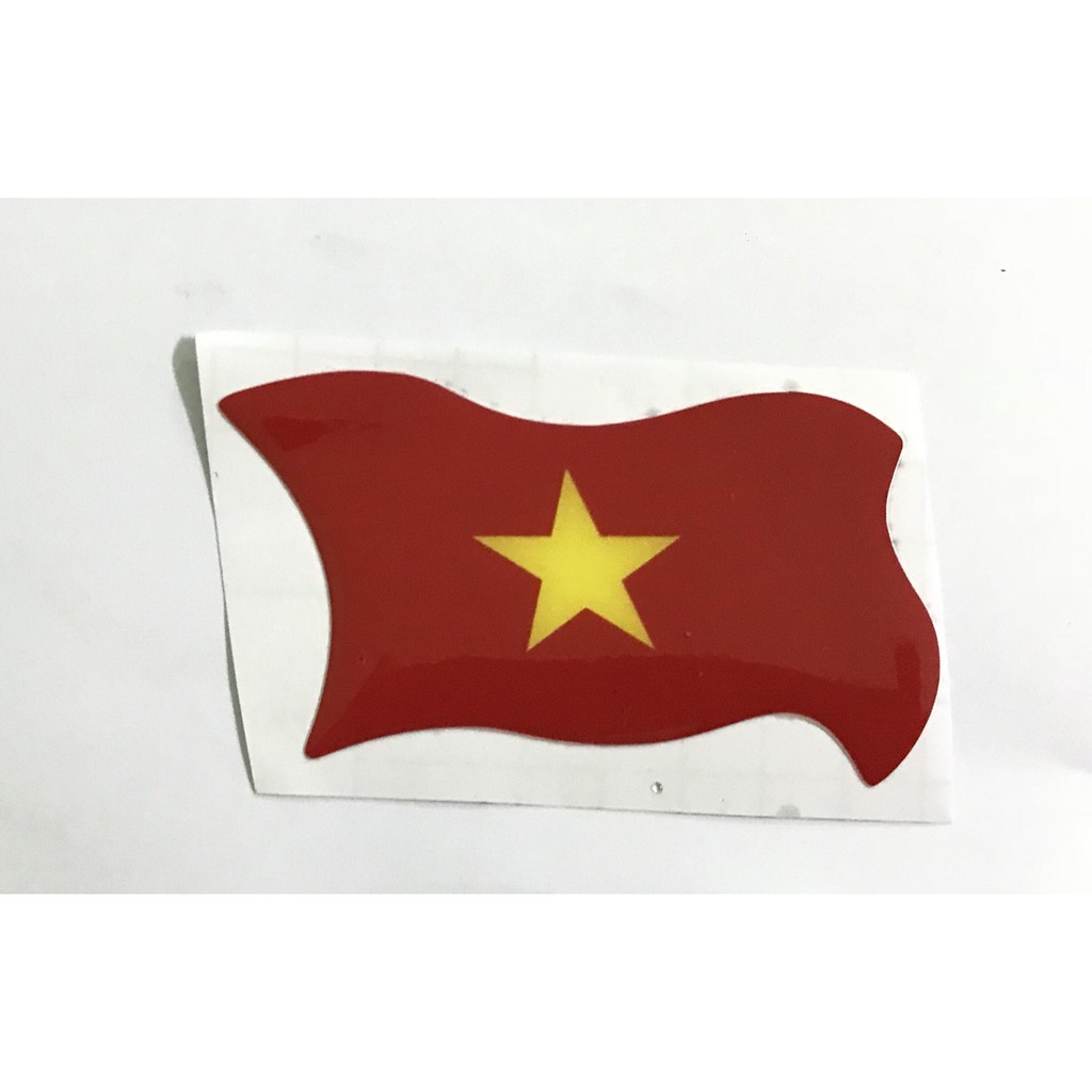 Tem đề can logo cờ Việt Nam (giá 1 cái)