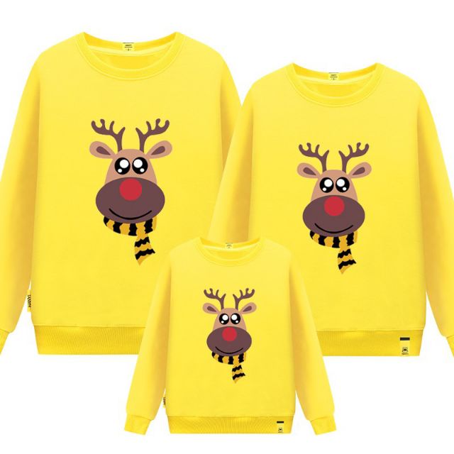 áo sweater nữ nam phom rộng cặp đôi gia đình 3/4/5 người màu vàng chất loại 1