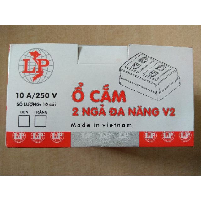 10 ổ cắm 2 ngả đa năng