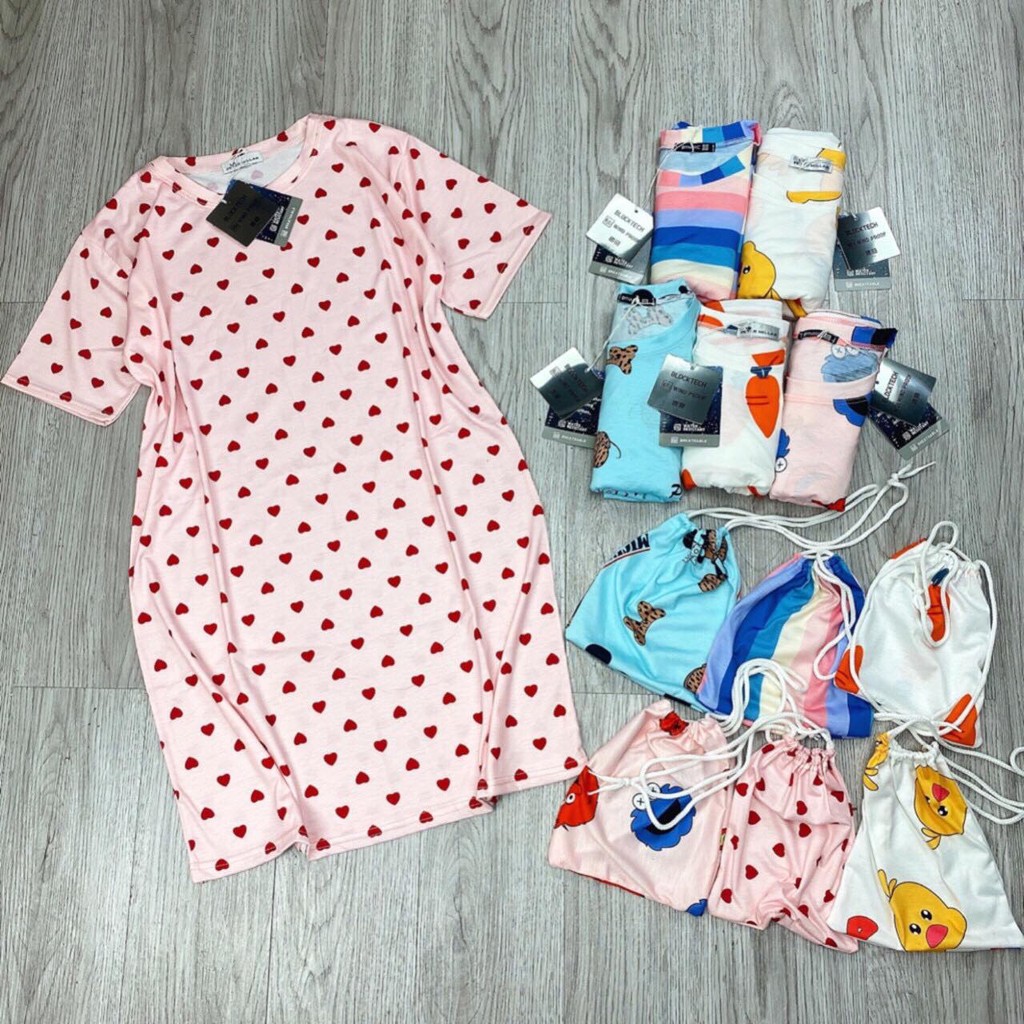 Váy Cotton Nhiều Hình Siêu Kute (Kèm Túi)