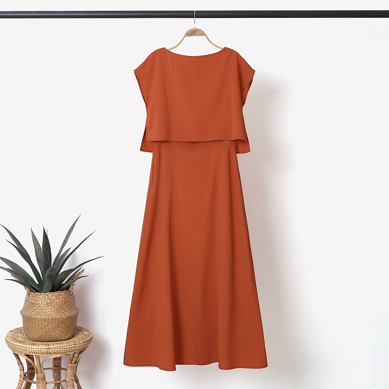 Set 2 món gồm áo tay ngắn màu trơn + chân váy Zanzea dáng chữ A đơn giản phong cách châu âu cho nữ