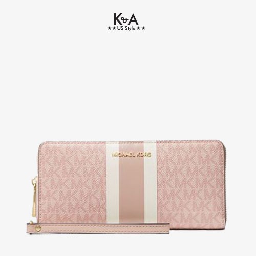 Ví michael kors cầm tay nữ 32T9GF6T3B-Logo Stripe Continental Wristlet