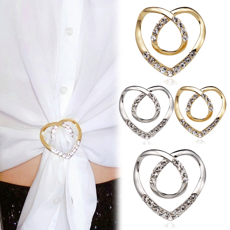 Trâm Cài Áo Hình Trái Tim Có Đính Đá