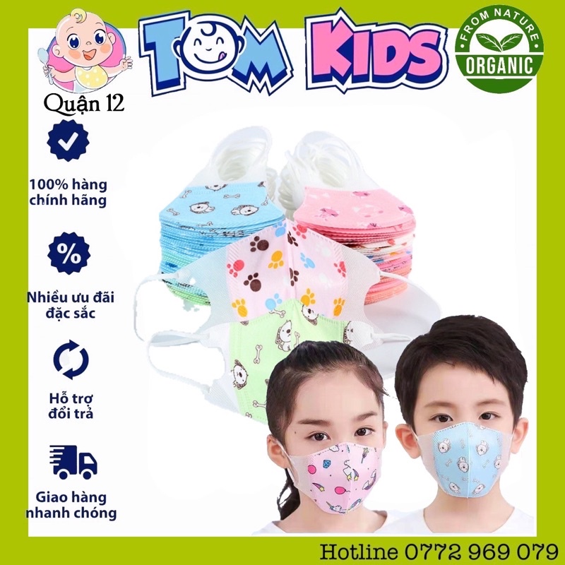 Khẩu Trang Y Tế Cho Bé In Hình đáng yêu -Hàng bao Đẹp ( Set 5 Cái)