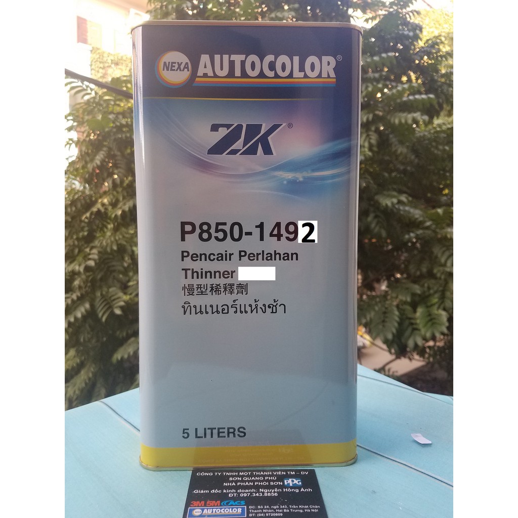 P850-1492 Dung môi pha sơn nhanh khô 5 Lít Malaysia hãng Nexa Autocolor thuộc tập đoàn PPG Mỹ ( Sơn oto xe máy )