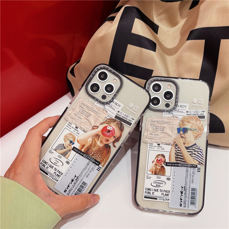 Ốp Điện Thoại Chống Rơi Hình Bé Trai / Bé Gái Cho iphone 11 pro max x iphone 12 13 14pro max