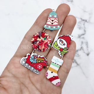 Set 5 nút gỗ Noel [mix ngẫu nhiên]
