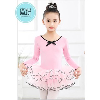 Ballet Váy múa dài tay màu hồng, đỏ đô