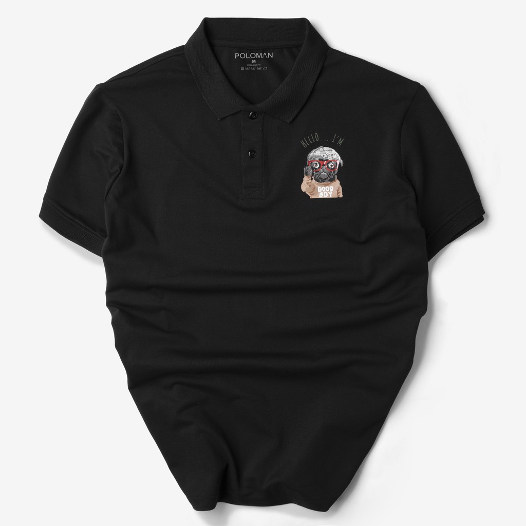 Áo thun POLO nam GOBO in hình Pugdog vải cá sấu Cotton xuất xịn, chuẩn form - POLOMAN | BigBuy360 - bigbuy360.vn