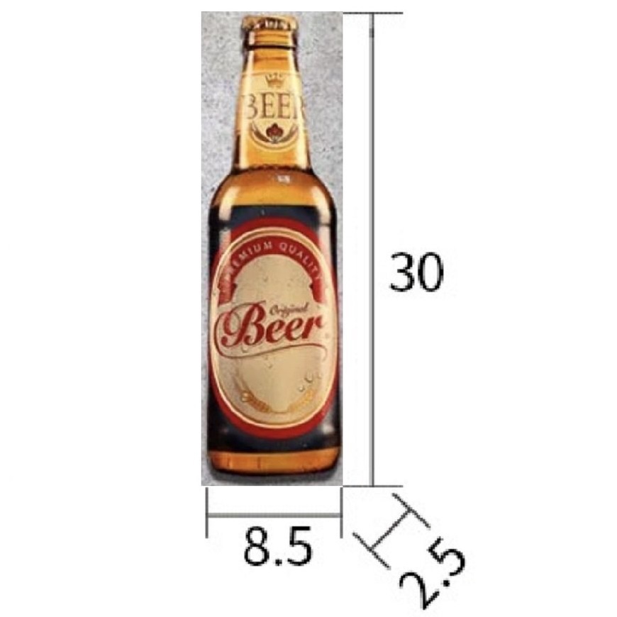 Chai bia sắt treo tường, mô hình trang trí beer club, quán nhậu, quán bar độc đáo