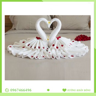 Khăn gấp Thiên Nga 💚FREESHIP💚 Khăn tắm gấp Thiên Nga trang trí phòng cưới