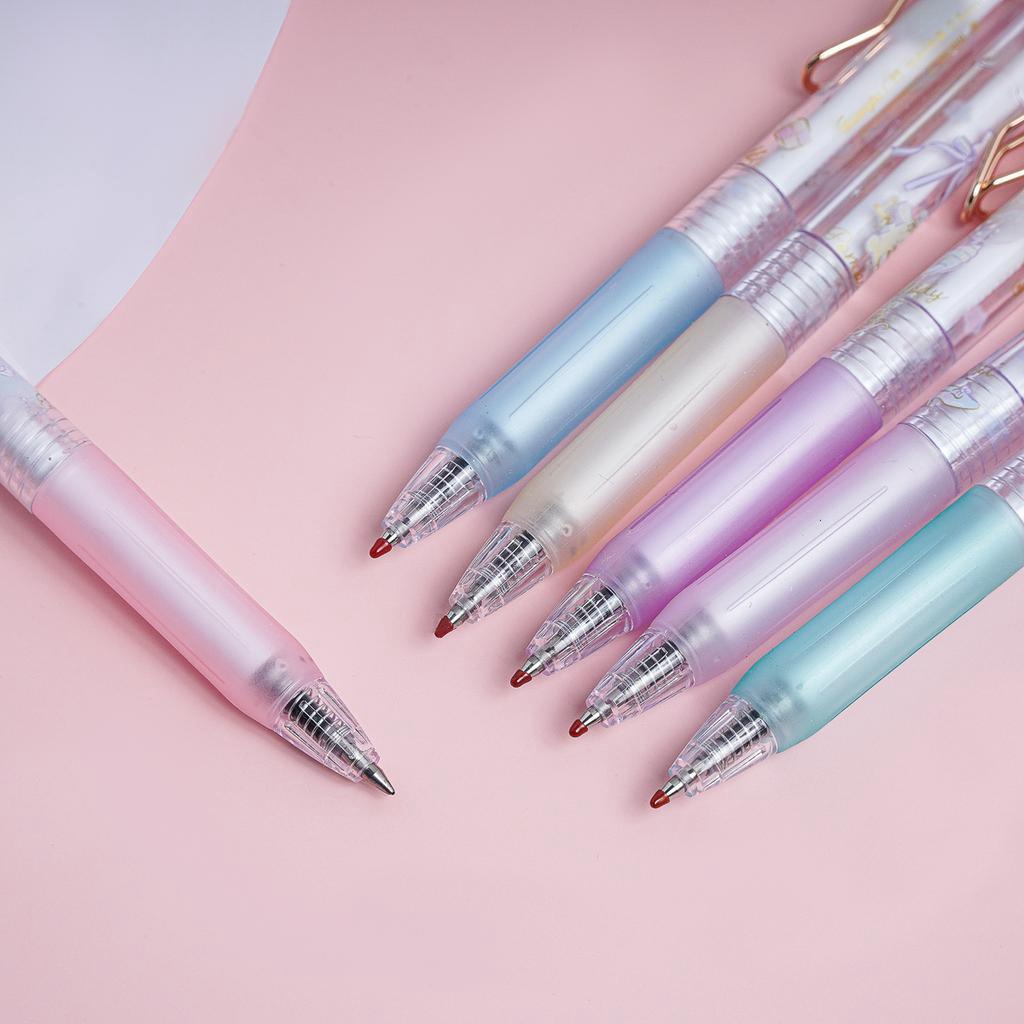 Bút bi gel nước ngòi 0.5mm mực đen đóng hộp hoạ tiết My Melody dễ thương, nét bút đẹp KT86388