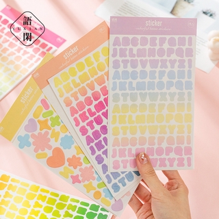 Set 2 tờ miếng dán trang trí hình chữ cái tiếng anh DIY