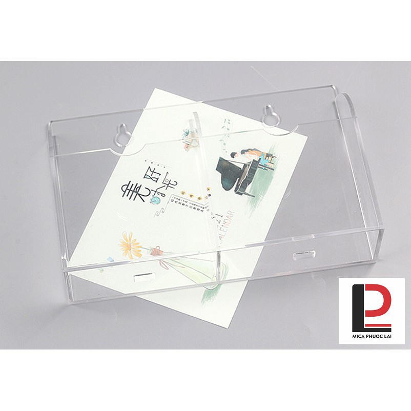 Hộp mica , giá đỡ lưu trữ sạc điện thoại, điều khiển từ xa treo tường/ Hộp acrylic trong suốt