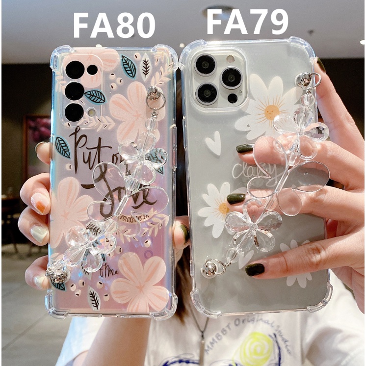 Soft Phone Case OPPO  Reno 8T 8Z 4G 5G A77s A17 8  5G 7 4G A57 2022 A76 7 7Z 6 Z 5G A16 A74 4G 5G A15 A15s A16k A54 A95 A94 5 A53 A93 A3s A12e A5s A12 F9  A31 A37 A5 A9 2020 4 2 Clear chain Casing TPU Bumper Shockproof Protective Mobile Phone Cute Case