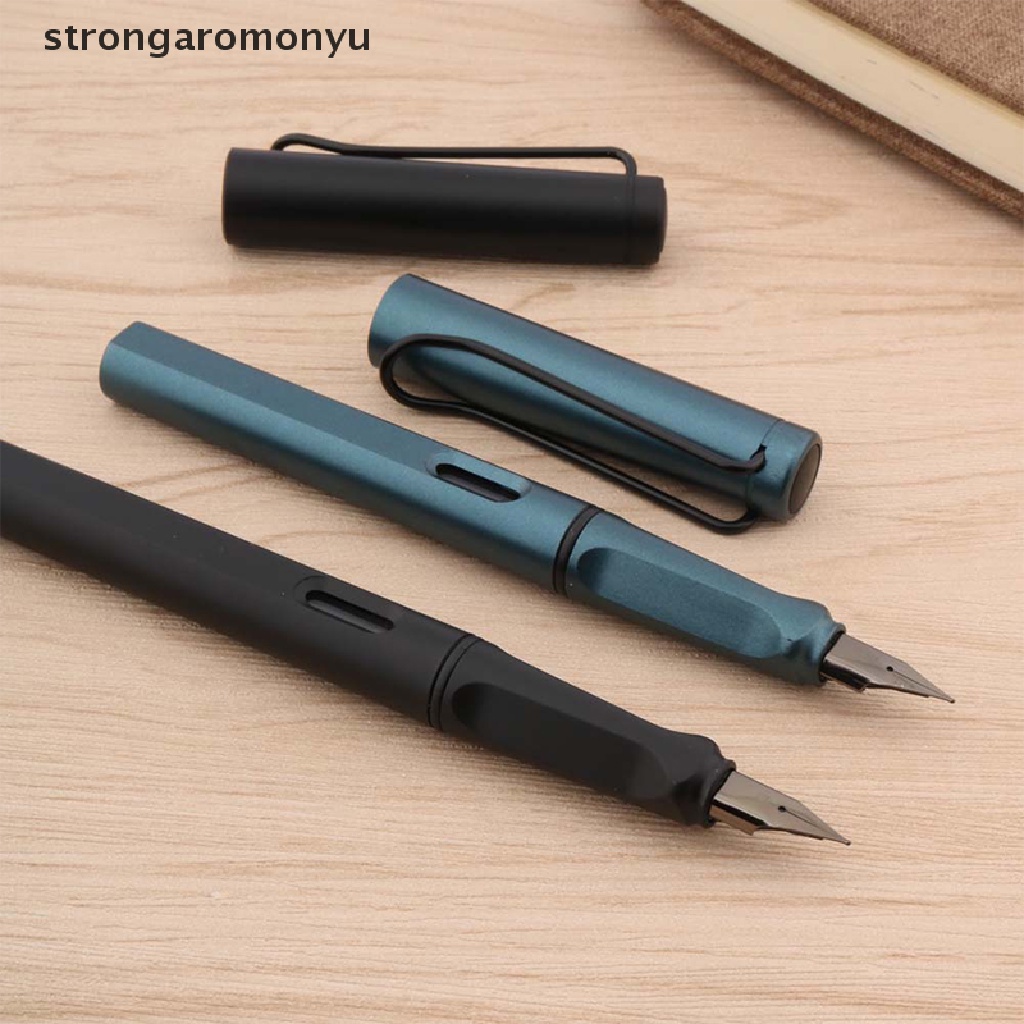 【YU】 Dark Grey Fountain Pen Clip Plastic Ink Pens Stationery School Office Supplies .