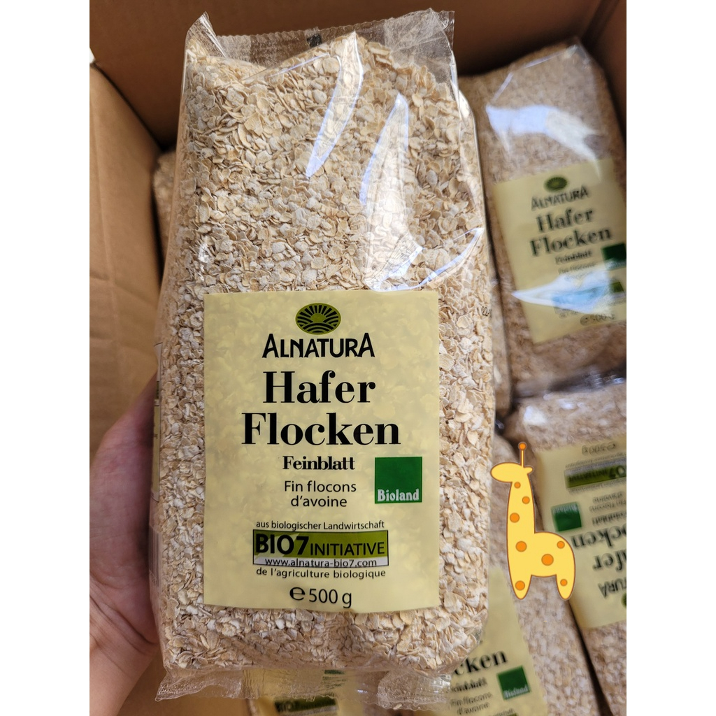 Yến Mạch Cán Vỡ Hafer Flocken Nguyên Chất Đức 500gr Cho Bé Ăn Dặm, Yến Mạch Giảm Cân Ăn Kiêng Làm Đẹp