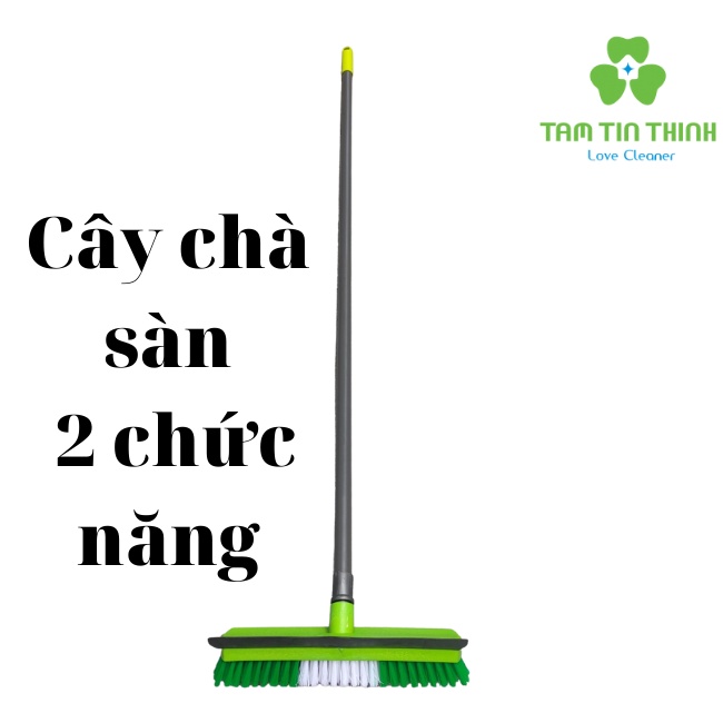 Cây chà sàn nhà tắm đa năng 2 trong 1 chổi cọ sàn và gạt nước cán sơn tỉnh điện
