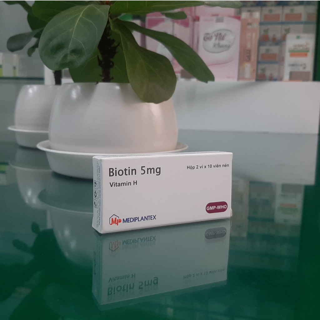 Biotin – Bổ sung vitamin H (B7), vitamin B5 cải thiện giúp tóc mọc nhanh, dày và móng khỏe, giảm gãy (Hộp 20 viên)