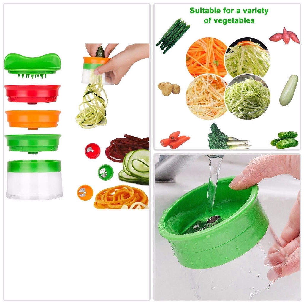 Spiral Slicers Vegetable Spiralizer Good Grips 3-Blade Hand-Held Spiralizer Tophope