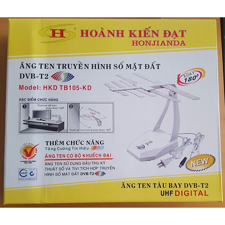 Ăng-ten TV kỹ thuật số trong nhà, Anten DVB T2 Model TB105 KD Hàng Chính Hãng HONJIANDA