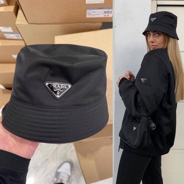 Mũ Tai Bèo In Logo Prada Kiểu Dáng Trẻ Trung Năng Động