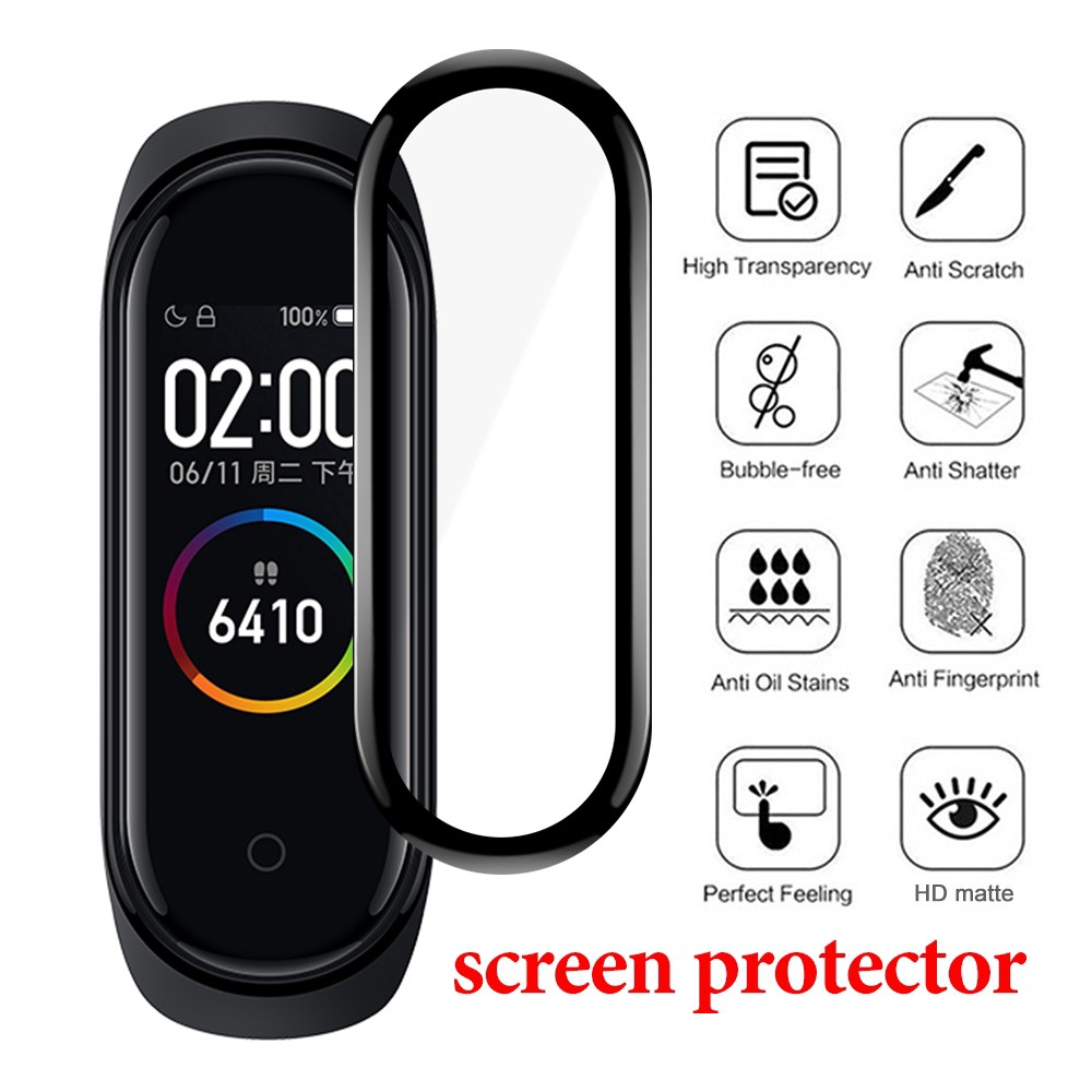 Cường lực Miband 6 , Miband 5 , Miband 4 cường lực miband5 Miếng Dán 3D Chịu Lực Full Màn Full Viền , Chống Nước