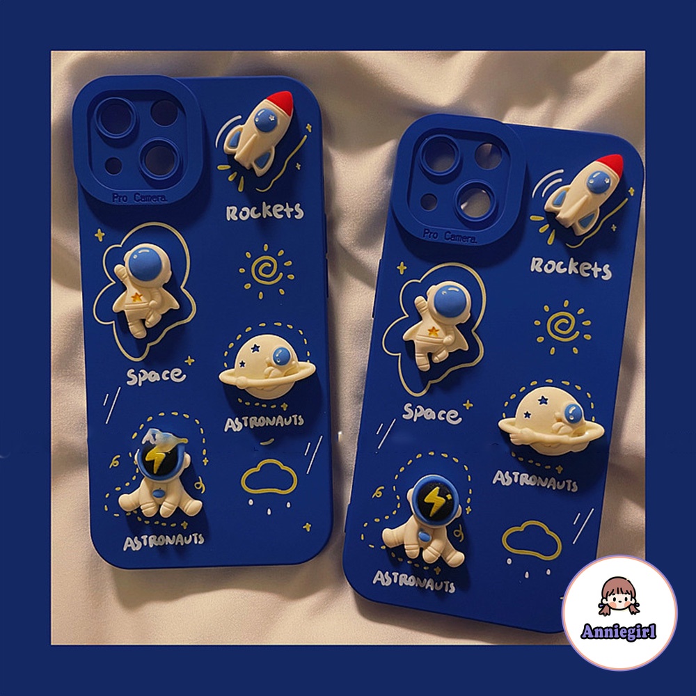 Retro 3D Astronaut Space Toy Phone Case for IPhone 13 12 11 Pro Max X XR 8 7 Plus Shock Resistant Anti Knock Soft TPU Cover