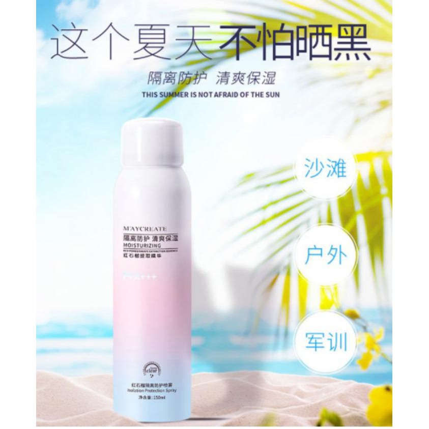 Xịt Chống Nắng Trắng Da Maycreate 150ml SPF35 Whitening Sunscreen Spray UV Protection