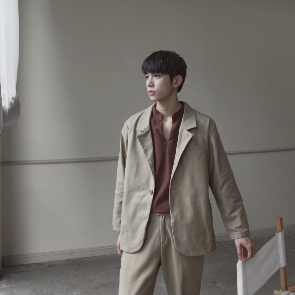 Áo Khoác Blazer  Kaki Nam dáng Hàn Quốc - Hàng Thiết Kế ĐỘC QUYỀN 𝐷𝑒𝑔𝑒𝑙 𝑆𝑡𝑜𝑟𝑒 | BigBuy360 - bigbuy360.vn