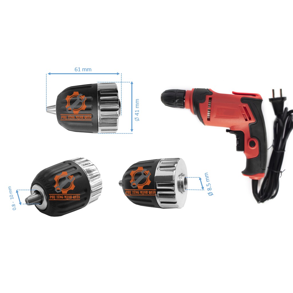 Đầu măng ranh kẹp mũi khoan 0.8-10mm 3/8-24UNF vừa nhựa vừa sắt