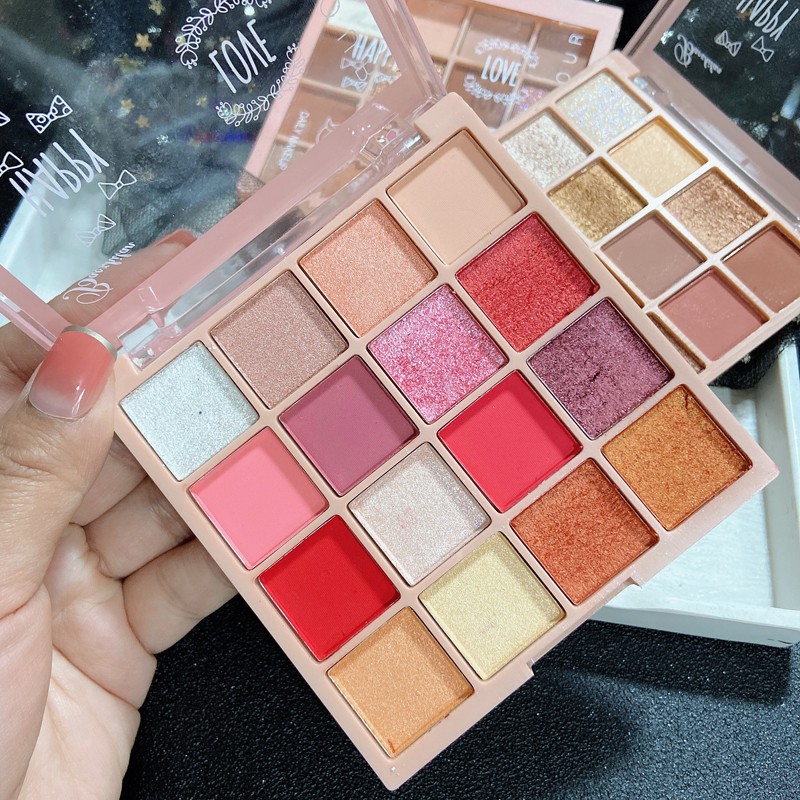 (Hàng Mới Về) Bảng Phấn Mắt 16 Màu Và má hồng lâu trôi chống nước Lì phấn nhũ trang điểm mắt mĩ phẩm nội địa trung | BigBuy360 - bigbuy360.vn
