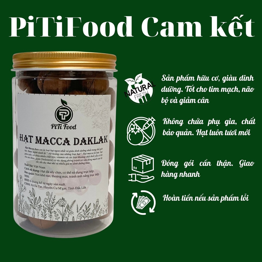 500g Nhân Macca nguyên hạt đã tách vỏ sấy chín / Nhân macca vỡ đôi thơm giòn béo by  PitiFood