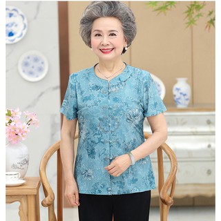 Bộ quần áo hoa cộc tay cho người già ( ME136 )