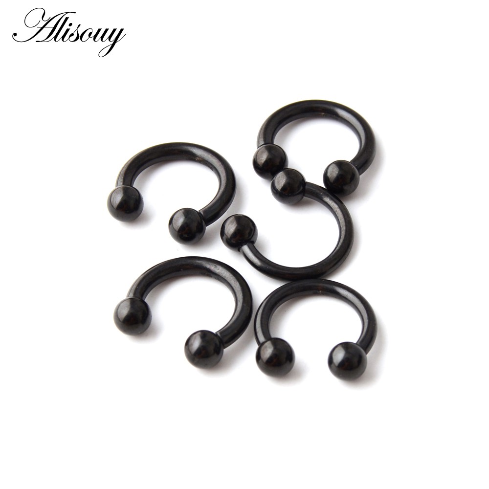 Alisouy 1 Khuyên Xỏ Mũi / Môi / Lông Mày / Cơ Thể Bằng Thép Không Gỉ Thời Trang