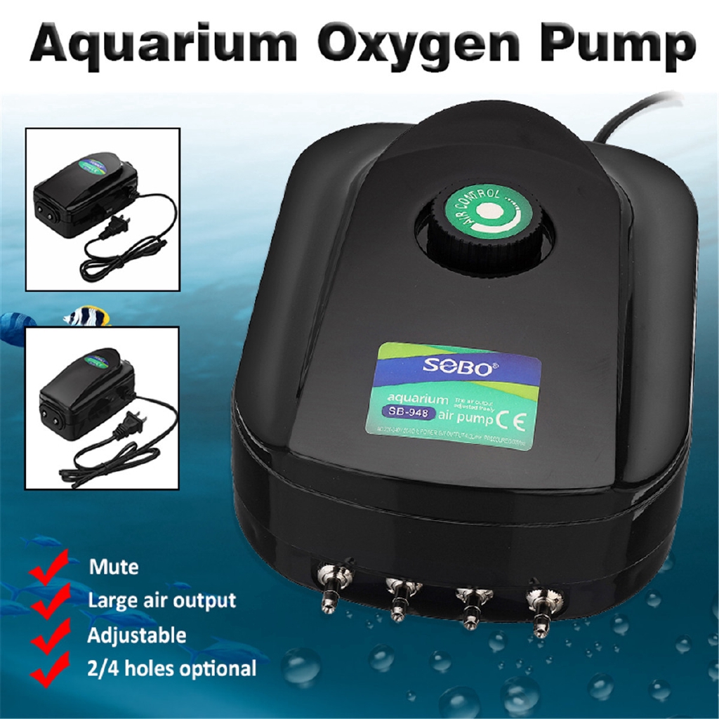 Super silent aquarium air pump Adjust large amount of air 2/4 Holes Aquarium Increase air pump Air compressor accessories